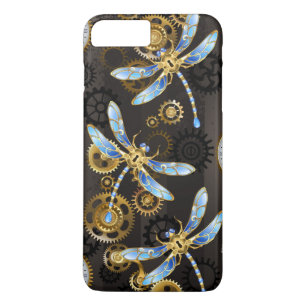 Case-Mate iPhone Case Dragonflies de Steampunk sur arrière - plan rayé b