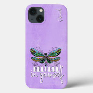 Case-Mate iPhone Case Dragonfly Colorful Encourageant Mots Violet