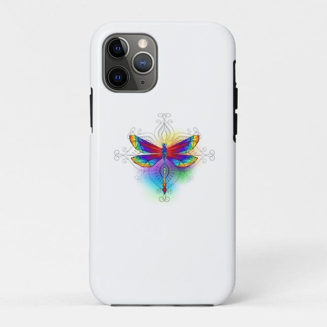 Coques Case-Mate iPhone Dragonfly en arc-en-ciel (Dos)