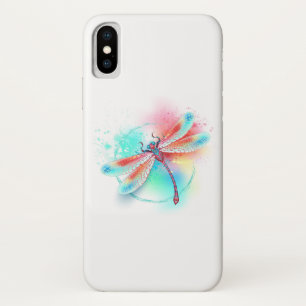Case-Mate iPhone Case Dragonfly rouge sur l'arrière - plan aquarelle