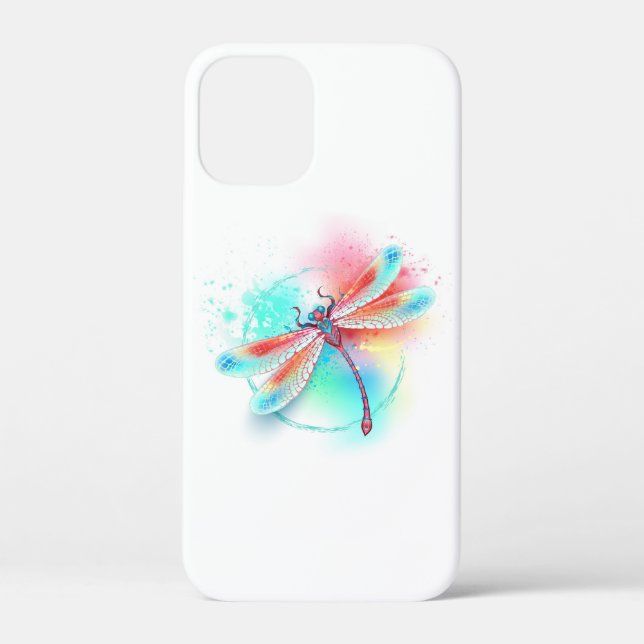 Coques Case-Mate iPhone Dragonfly rouge sur l'arrière - plan aquarelle (Verso)