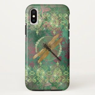 Case-Mate iPhone Case Dragonfly sur Green With Rhinestones
