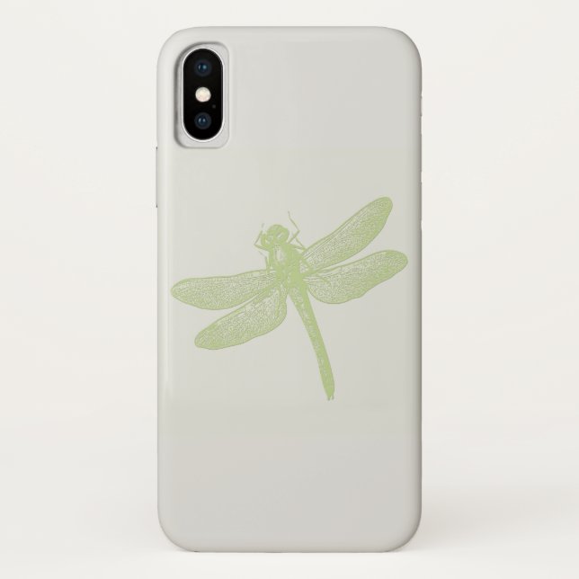 Coques Case-Mate iPhone Dragonfly verte simple (Dos)