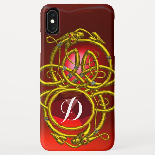 Coques Case-Mate iPhone DRAGONS HYPER, COGNONS CELTIQUES D'OR Monogramme d (Dos)