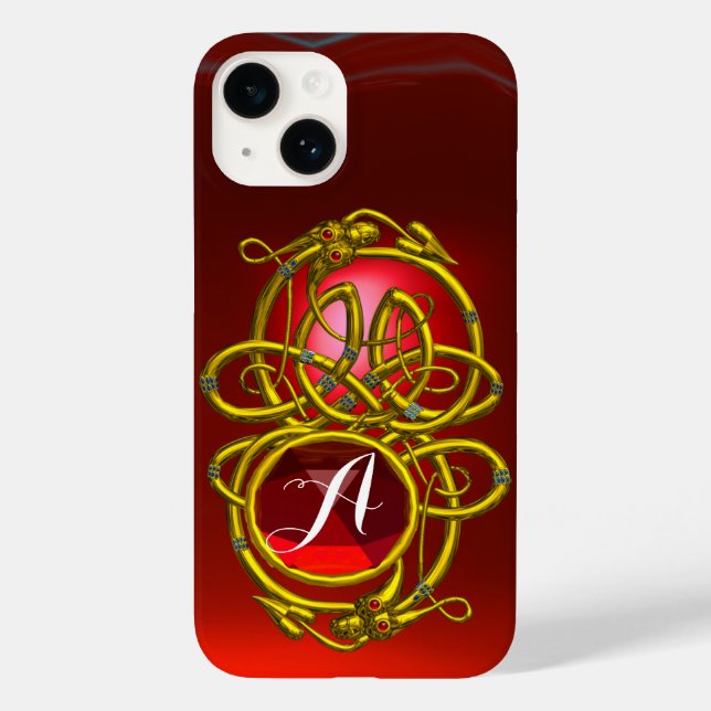 Coques Case-Mate iPhone DRAGONS HYPER, COGNONS CELTIQUES D'OR Monogramme d (Verso)