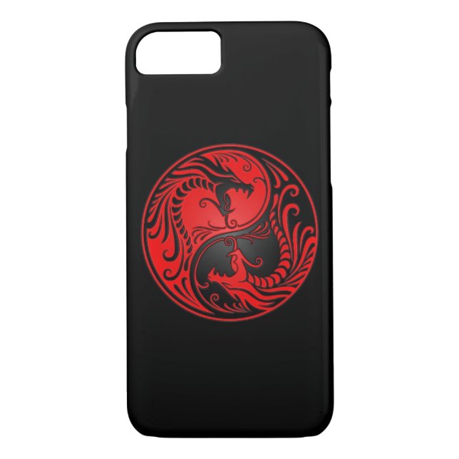 Coques Case-Mate iPhone Dragons rouges et noirs de Yin Yang (Dos)