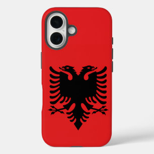 Coques iPhone 16 Drapeau albanais avec aigle à deux têtes