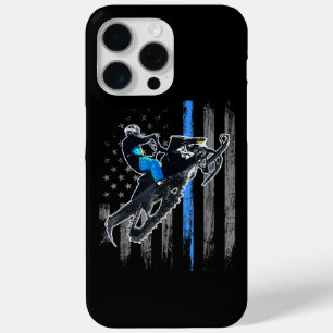 Coque iPhone 15 Pro Max Drapeau Américain Chemise Motoneige Hommes Motonei