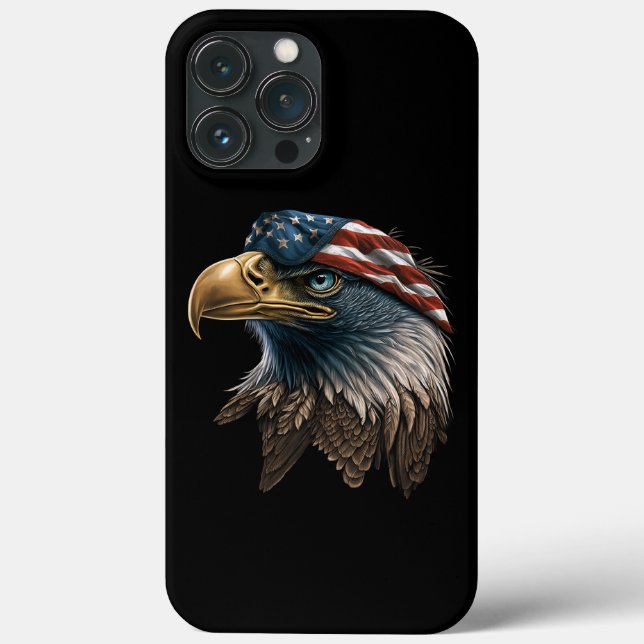 Coques Case-Mate iPhone Drapeau américain d'aigle patriotique 4 juillet (Verso)