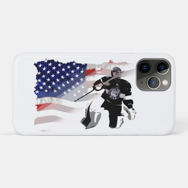 Coques Case-Mate iPhone Drapeau américain de hockey (Dos (Horizontal))