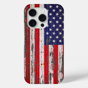Coque iPhone 15 Pro Drapeau américain des États-Unis