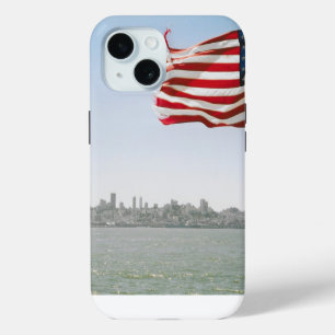 Coque Pour iPhone 15 Drapeau américain et littoral