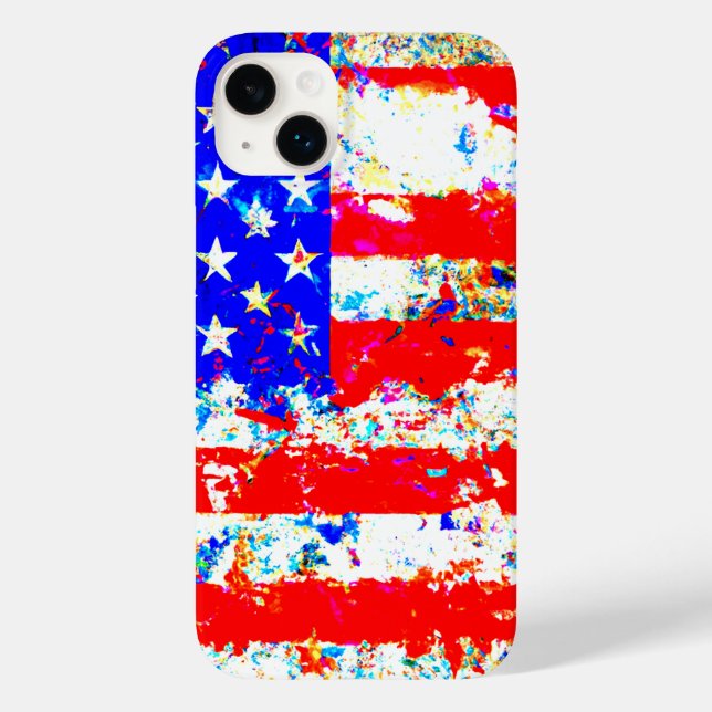 Coques Case-Mate iPhone Drapeau américain Grunge (Verso)