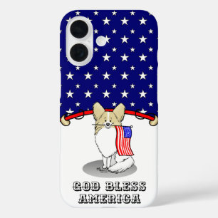 Coques iPhone 16 Drapeau américain patriotique USA Papillon (citron