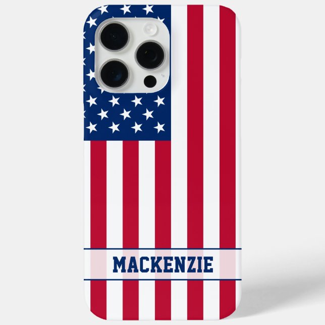 Coques Case-Mate iPhone Drapeau américain personnalisé Stars et bandes (Verso)