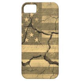 Coque iPhone 11 Drapeau américain sur mur fissuré Vintage