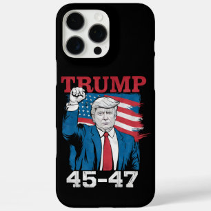 Coques iPhone 16 Pro Max Drapeau américain Trump 45 47 Vintage Rétro USA