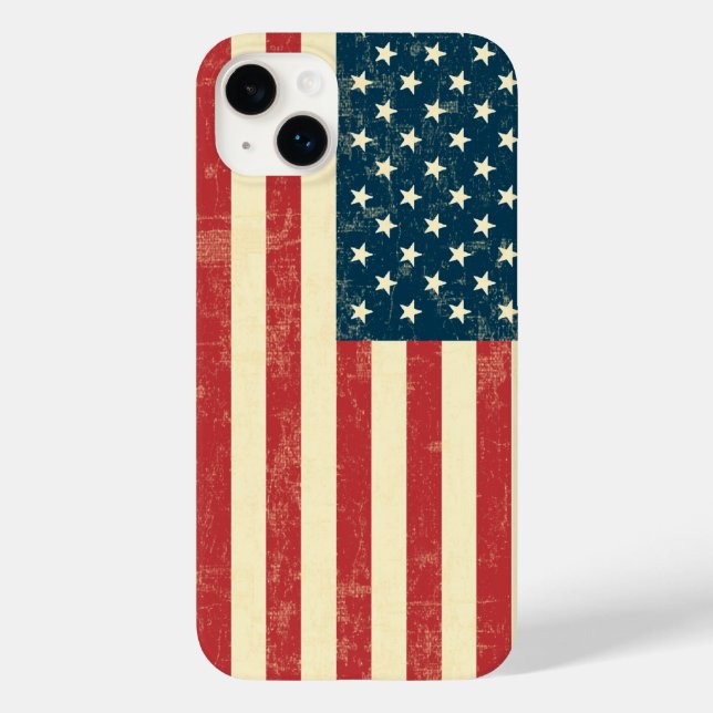 Coques Case-Mate iPhone Drapeau américain vieilli (Verso)