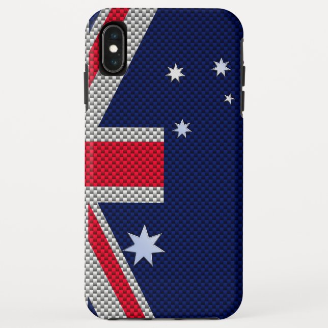 Coques Case-Mate iPhone Drapeau australien en fibre de carbone style Chrom (Dos)