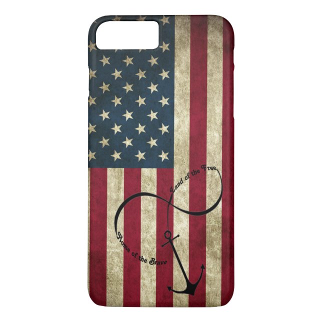 Coques Case-Mate iPhone Drapeau avec l'Ancre d'infini (Dos)