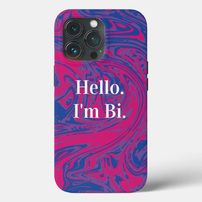 Coques Case-Mate iPhone Drapeau Bisexuel Personnalisable Marbré Abstrait (Verso)