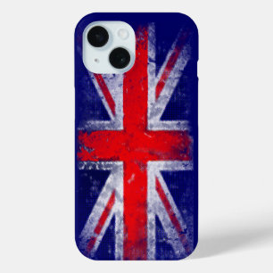 Coque Pour iPhone 15 drapeau bleu et rouge d'Angleterre