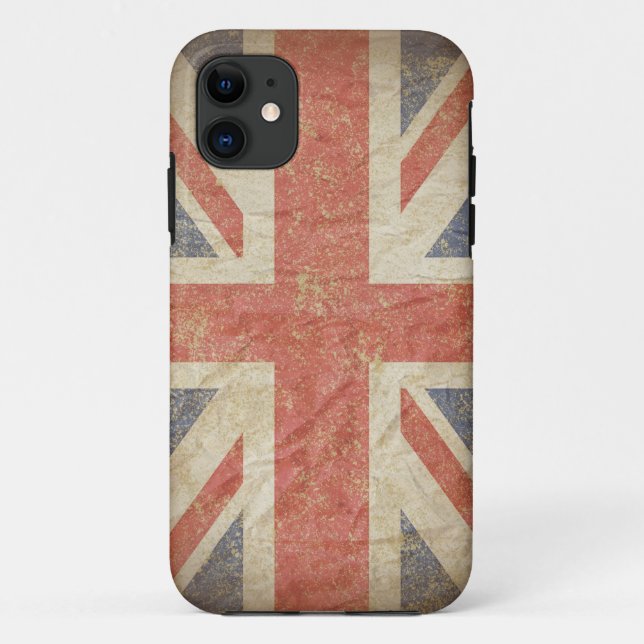 Coques Case-Mate iPhone Drapeau britannique affligé (Dos)