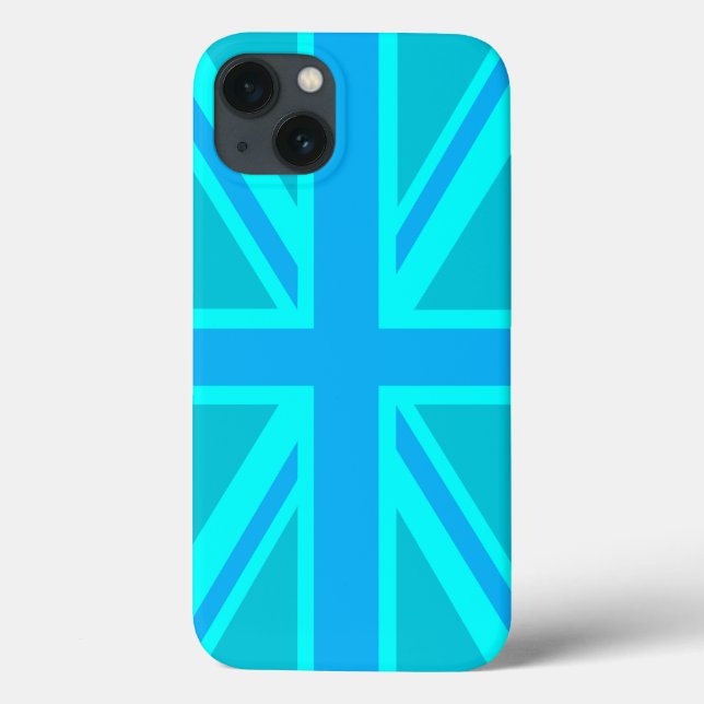 Coques Case-Mate iPhone Drapeau britannique Turquoise Union Jack (Verso)