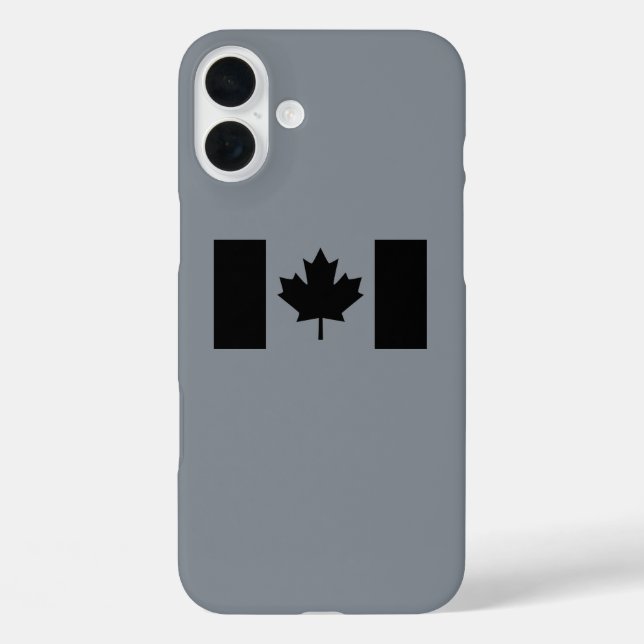 Coques Case-Mate iPhone Drapeau canadien en noir (Verso)