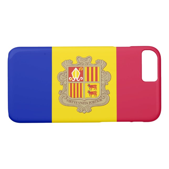 Coques Case-Mate iPhone Drapeau d'Andorre patriotique (Dos (Horizontal))