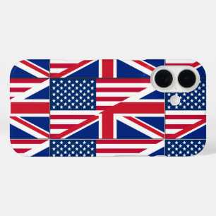 Coques iPhone 16 Drapeau de double citoyenneté américain et britann