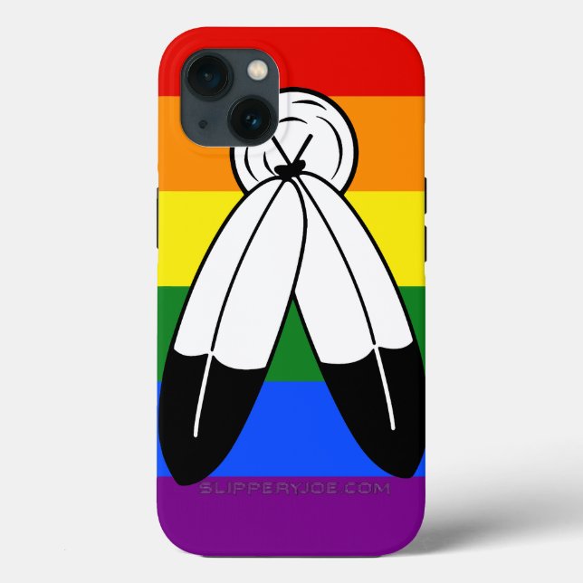 Coques Case-Mate iPhone Drapeau de fierté bispirituel de SlipperyJoe's sym (Verso)