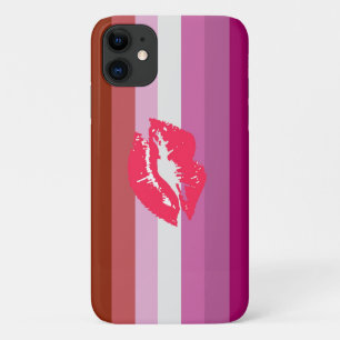 Case-Mate iPhone Case Drapeau de fierté lesbienne au rouge à lèvres