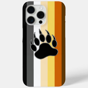 Coque iPhone 15 Pro Max Drapeau de la fierté de l'ours gris Bear Paw