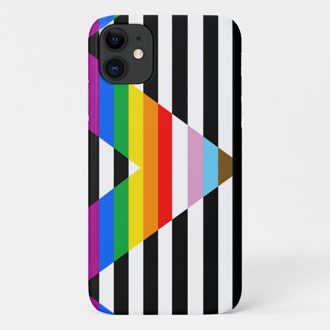 Coques Case-Mate iPhone Drapeau de la fierté de progrès d'allié (Dos)