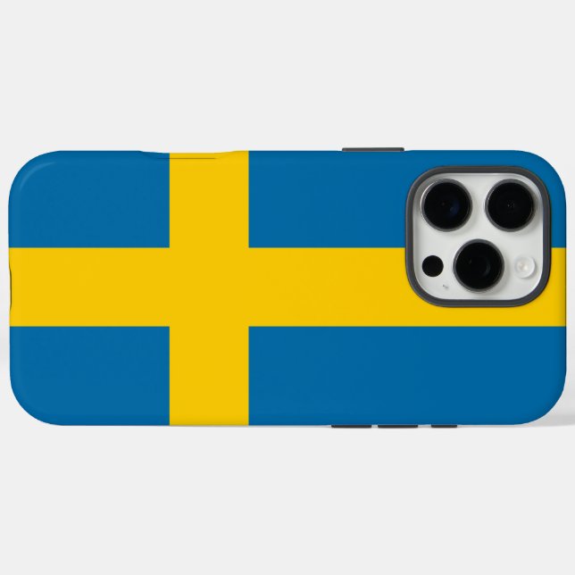 Coques Case-Mate iPhone Drapeau de la Suède (Verso (horizontal))