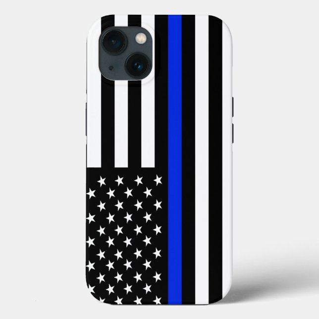 Coques Case-Mate iPhone Drapeau de l'officier de police Blue LIne (Verso)