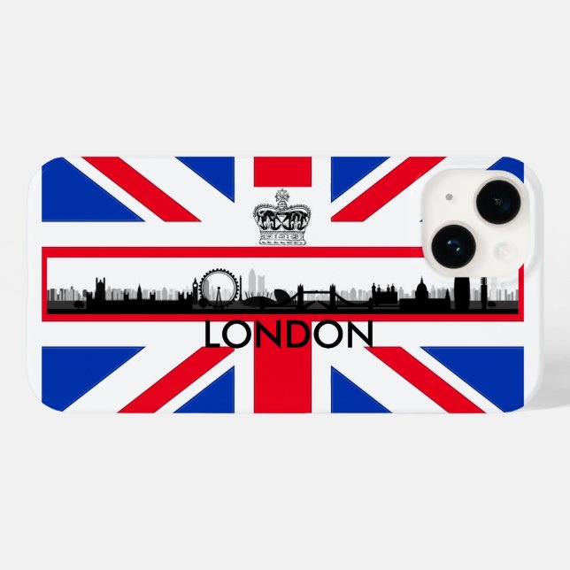 Coques Case-Mate iPhone Drapeau de London Eye Skyline Union Jack (Verso (horizontal))