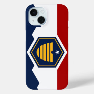 Coque Pour iPhone 15 Drapeau de l'Utah (Drapeau de ruche)