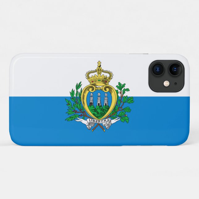 Coques Case-Mate iPhone Drapeau de Saint-Marin (Dos (Horizontal))