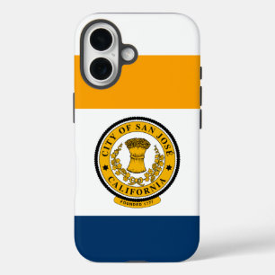 Coques iPhone 16 Drapeau de San Jose, Californie