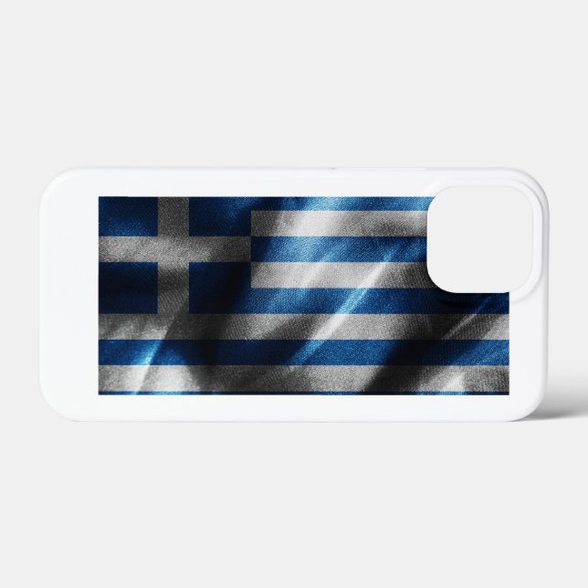 Coques Case-Mate iPhone Drapeau de soie de Grèce (Verso (horizontal))