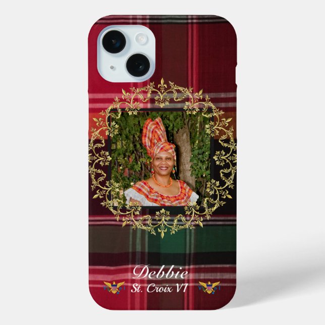 Coques Case-Mate iPhone Drapeau des îles Vierges américaines Madras Gold P (Verso)