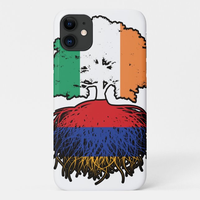 Coques Case-Mate iPhone Drapeau des racines d'arbres arméniennes irlandais (Dos)