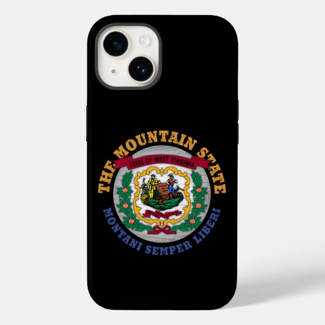 COQUES Case-Mate iPhone DRAPEAU D'ÉTAT DE LA MONTAGNE DE VIRGINIE OCCIDENT (Verso)