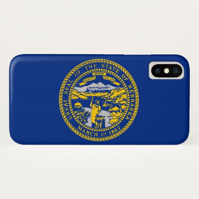 Coques Case-Mate iPhone Drapeau d'État du Nebraska (Dos (Horizontal))