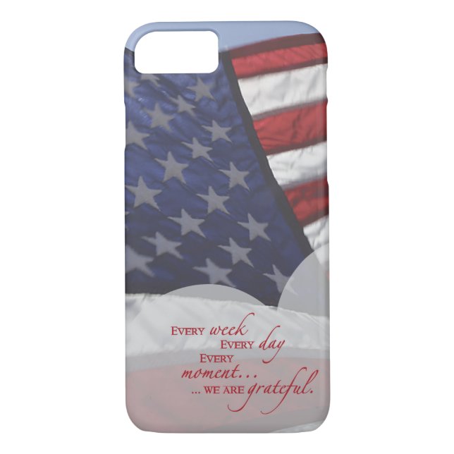 Coques Case-Mate iPhone Drapeau du coeur patriotique, appréciation militai (Dos)
