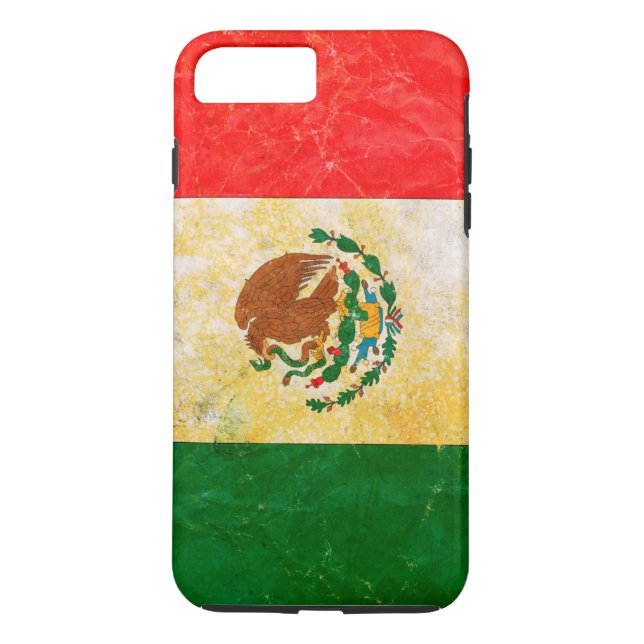 Coques Case-Mate iPhone Drapeau du Mexique à Grunge (Dos)