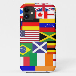 Coque iPhone 11 Drapeau du monde collage