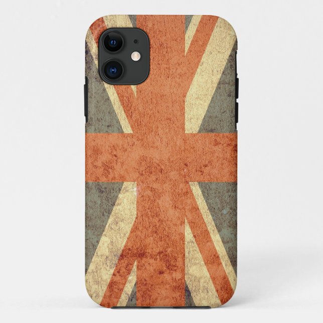 Coques Case-Mate iPhone Drapeau du Royaume-Uni - Grunge (Dos)